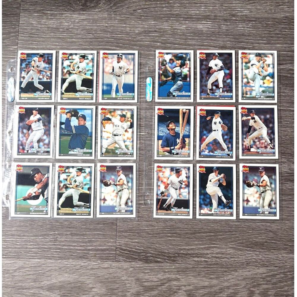 1991 Topps New York Yankees Team Lot Vintage MLB Baseball Cards